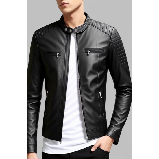 LEATHER BOMBER JACKET