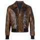 STYLISH SNAKESKIN EFFECT ZIP-UP LEATHER JACKET