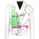 GRAPHIC-PRINT LEATHER JACKET
