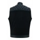 LEATHER AND DENIM COMBO BIKER VEST