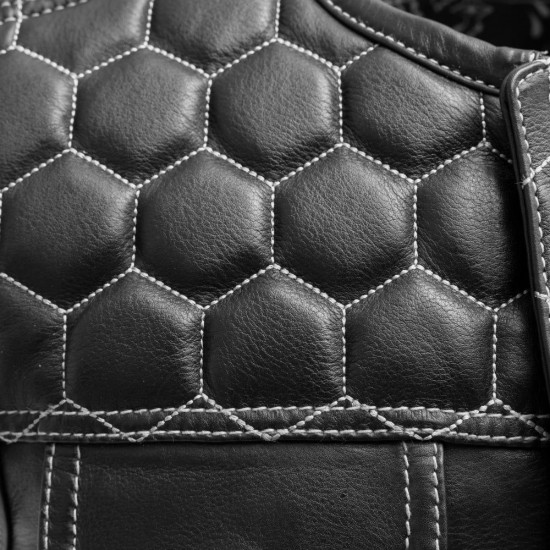 MEN'S CLUB STYLE LEATHER VEST - WHITE