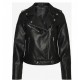 WOMEN'S BLACK TRENDY LEATHER JACKET