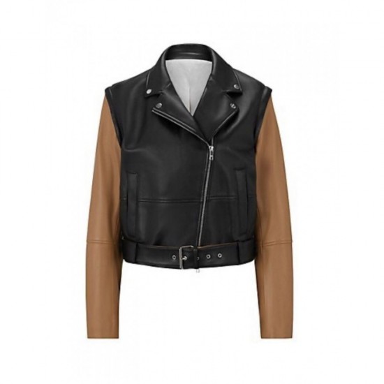 NAPPA-LEATHER REGULAR-FIT JACKET WITH REMOVABLE SLEEVES
