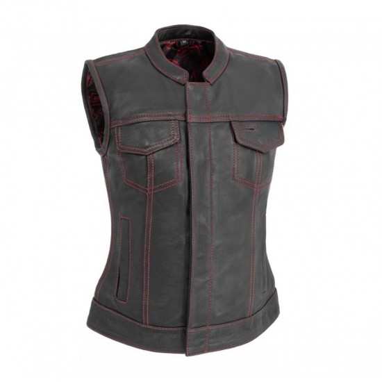 WOMEN'S MOTORCYCLE LEATHER VEST