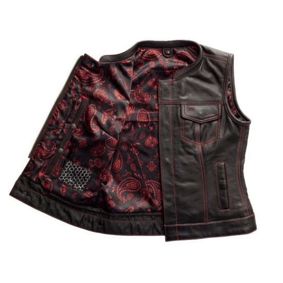 WOMEN'S MOTORCYCLE LEATHER VEST