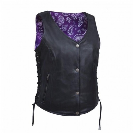 WOMEN'S MOTORCYCLE LEATHER VEST