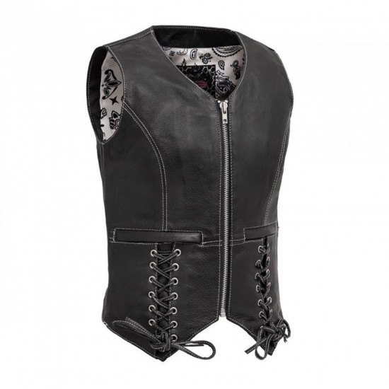 WOMEN'S MOTORCYCLE LEATHER VEST
