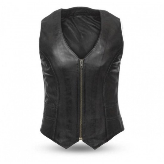 WOMEN'S MOTORCYCLE LEATHER VEST