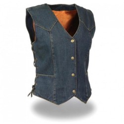 WOMEN'S MOTORCYCLE LEATHER VEST