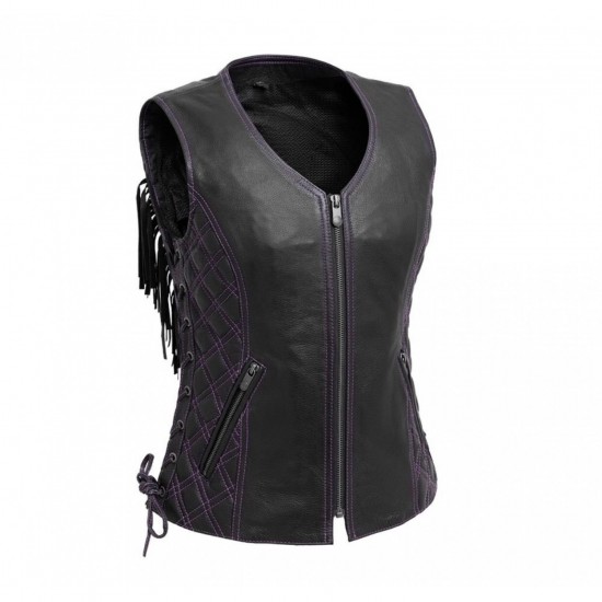 WOMEN'S MOTORCYCLE LEATHER VEST