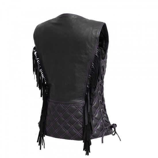 WOMEN'S MOTORCYCLE LEATHER VEST