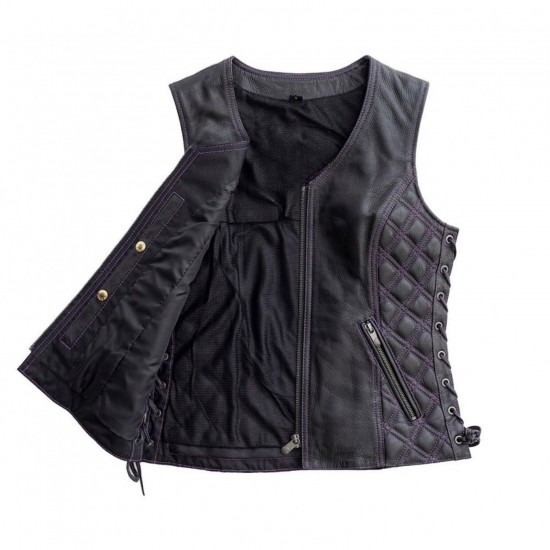WOMEN'S MOTORCYCLE LEATHER VEST