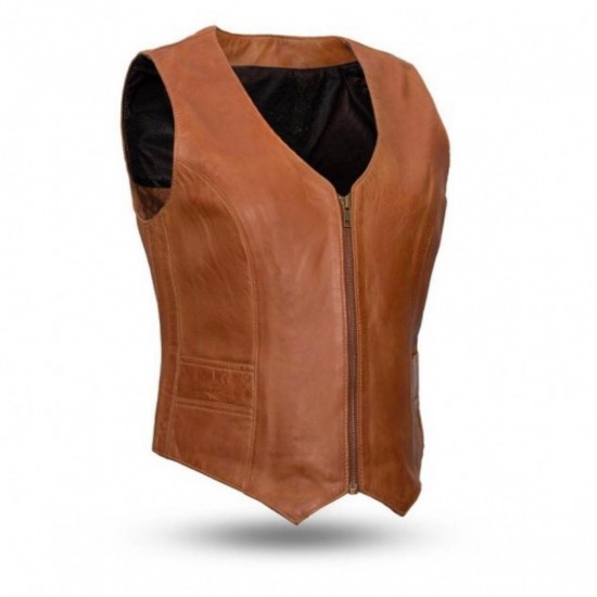 WOMEN'S MOTORCYCLE LEATHER VEST